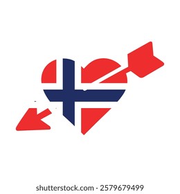 Norway heart arrow flag icon