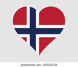 Norway Heart Flag. Norwegian Love Shape Country Nation National Flag. Kingdom of Norway Banner Icon Sign Symbol. EPS Vector Illustration. svg