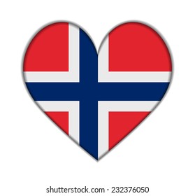 Norway heart flag vector illustration