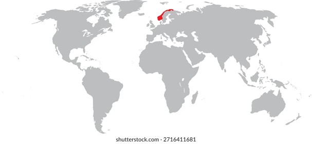 Noruega destacada en el diseño del Vector del mapa mundial