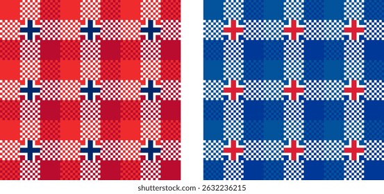 norway and iceland pattern. plaid background for decoration and etc. vector illustration