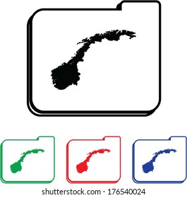 Norway Icon Illustration with Four Color Variations