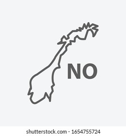 Norway icon line symbol. Isolated vector illustration of icon sign concept for your web site mobile app logo UI design.