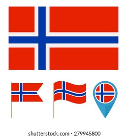 Norway, icons for design with reference to a particular country. flag from the same series