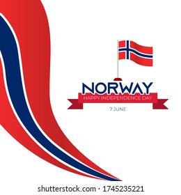 Norway independence day with flag vector