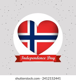 Norway Independence Day With Heart Emblem Design