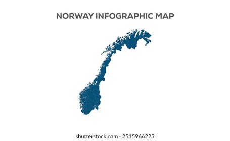 Mapa infográfico de Noruega, mapa de Noruega de muy alta resolución, aislado sobre fondo blanco. Infografía, Tierra plana, Globo icono de mapa del mundo similar. informe anual, Viajar por todo el mundo, mapa de fondo de la silueta.