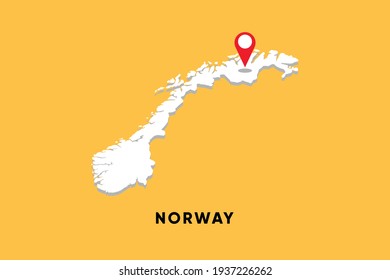 Norway Isometric map with location icon vector illustration design