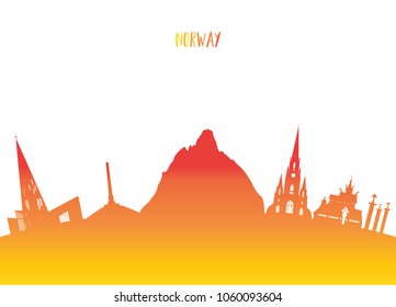 Norway Landmark Global Travel And Journey paper background. Vector Design Template.used for your advertisement, book, banner, template, travel business or presentation.