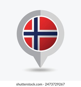 Norway Location Pin Icon Vector Illustration