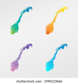Norway Low Poly Map Clip Art Design. Geometric Polygon Graphic National Icon. Vector Illustration Symbol.