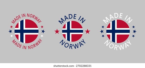 Noruega Feito em Carimbo em círculo com bandeira em fundo branco