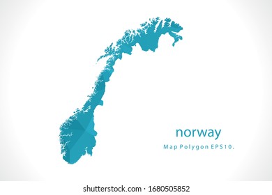 norway Map Abstract geometric rumpled triangular low poly style gradient graphic on white background
