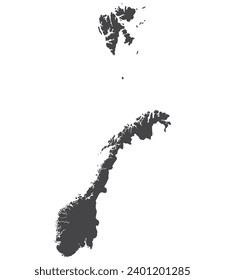 Norway map. Map of Norway in black color