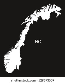 Norway Map black white