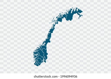 Norway map blue Color on Backgound png