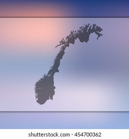 Norway map. Blurred background with silhouette of Norway map. Vector silhouette of Norway map