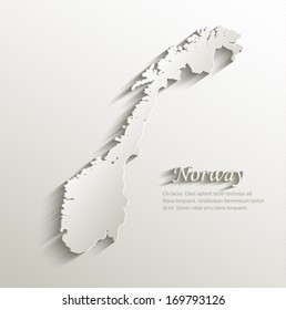 Norway Map Card Paper 3D Natural Vector