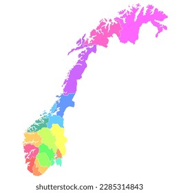 Norway map colorful country icon