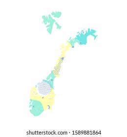 Norway map country European map illustration vector Europe isolated on white background