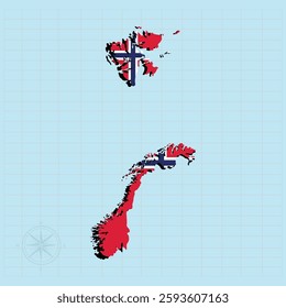 Norway map Design Vector illustration graphic