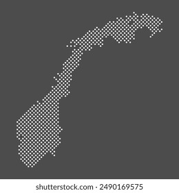 Norway map dot on gray background.  Dotted map of Norway for your design. Vector eps10.