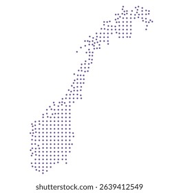 Norway map dotted pattern design purple circle