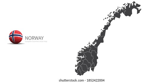 Norway Map and Flag Icon
Map of European countries.
