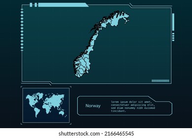 Norway Map Futuristic  infographic Map element collection background