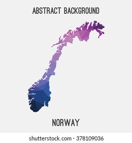 Norway map in geometric polygonal style.Abstract tessellation,modern design background. Vector illustration EPS8