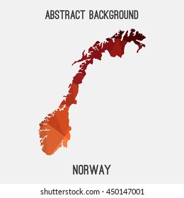 Norway map in geometric polygonal,mosaic style.Abstract tessellation,modern design background,low poly. Vector illustration.