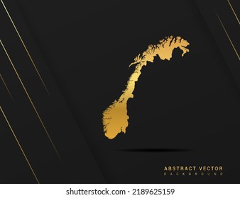 Mapa noruego del estilo de gradiente dorado vectorial Ilustración.