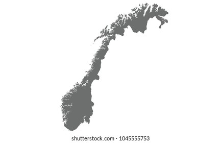 Norway map gray color