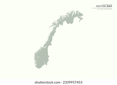 Norway map of green vector modern.
