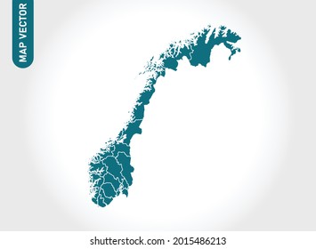 Norway map High Detailed on white background. Abstract design vector illustration eps 10