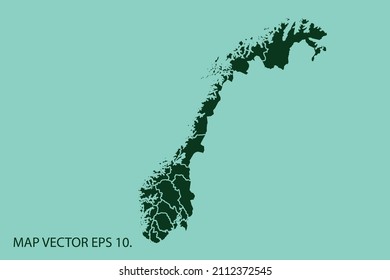 Norway map High Detailed on white background. Abstract design vector illustration eps 10