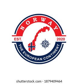 logotipo del mapa de noruega , logotipo de país europeo