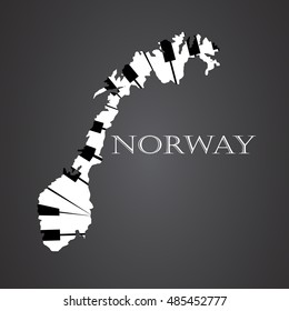 norway map logo made from piano