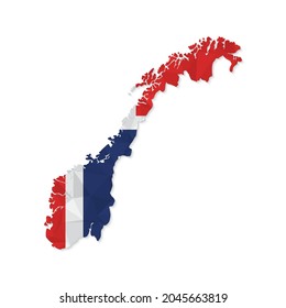 Norway map in polygonal style on white background. Vector illustration eps 10.
