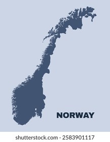 Norway map simple flat vector