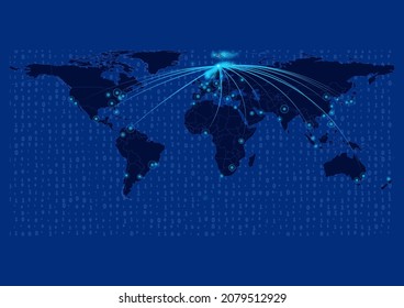 Norway map for technology or innovation or export concepts. Connections of the country to major cities around the world. File is suitable for digital editing and prints of all sizes.