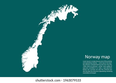 Norway map vector, isolated on Green  background