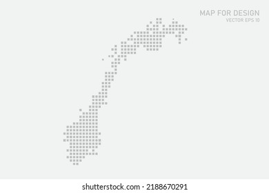 Norway Map - World map International vector template with grey pixel, grid, grunge, halftone style isolated on white background for education, infographic, design - Vector illustration eps 10
