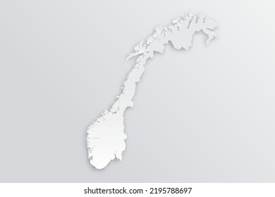 Norway Map - World map International vector template with 3D, paper style including shadow and white color on grey background for design, education, infographic - Vector illustration eps 10