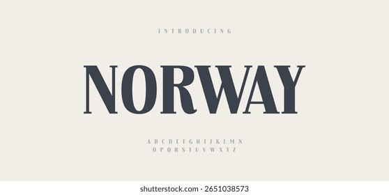 Norway Minimal luxury font alphabet logo. Typography modern sans fonts and number for logo brand. vector illustration