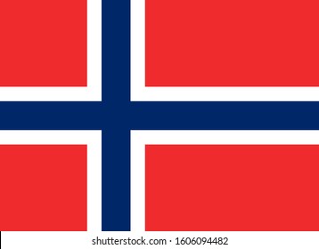 Norway. National flag. Icon. Symbol. Vector illustration on white background.