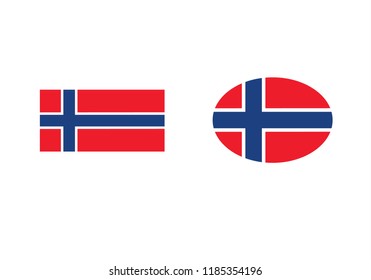 Norway national flag set country emblem state symbol