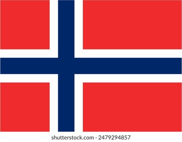 Norway official flag vector with standard size and proportion. National flag emblem with accurate size and colors.