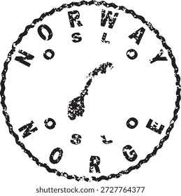Norwegen Oslo Runde Seal Map Design
