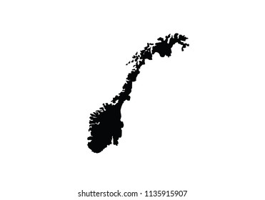 Norway outline map national borders country shape state